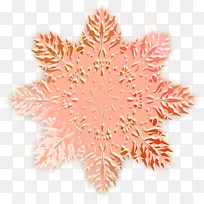 雪花圣诞剪贴画-粉红色圣诞雪花图案空心