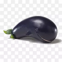 须鲸茄子食物蔬菜创意茄子海豚