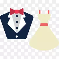 婚纱套装剪贴画套装和婚纱