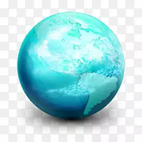 行星自然卫星图标-蓝色行星装饰图案