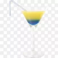鸡尾酒装饰马提尼代基利蓝夏威夷-黄色和蓝色鸡尾酒秸秆材料自由拉