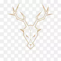 鹿标志土坯插画线-鹿线创意