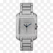 卡地亚坦克手表钻石切割-银钻石卡地亚手表男性手表