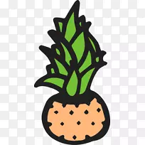 大菠萝水果剪贴画-橙色菠萝
