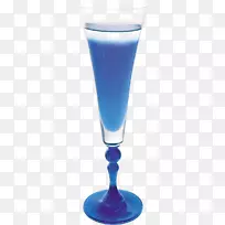 蓝色夏威夷鸡尾酒，茶，酒杯，饮料-蓝色分层鸡尾酒材料，可随意拉扯。