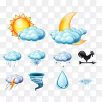 天气预报图标-可爱的手绘天气