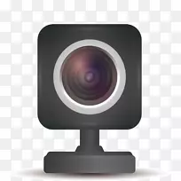 计算机照相机adobe插画.黑色计算机照相机