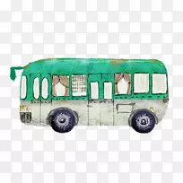 汽车巴士机动车辆运输-绿色巴士