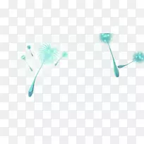 Rgb彩色模型壁纸-绿色和新鲜蒲公英漂浮材料
