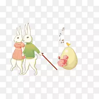 复活节兔子-颜色复活节兔子