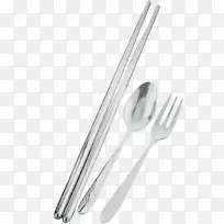 勺子、叉子、餐具、筷子.筷子和叉子