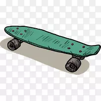 长板滑板运动雪板手绘滑板运动