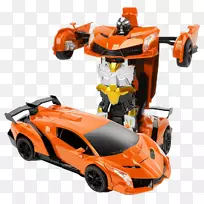 威震天型汽车玩具变压器.橙色变压器
