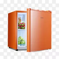 家用冰箱-橙色单门冰箱