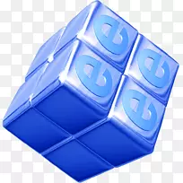 立方体三维立体蓝色立体立方体