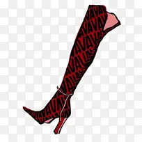 靴子红色插图-创意手绘靴子
