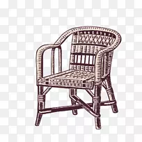 桌椅柳条拉丝椅