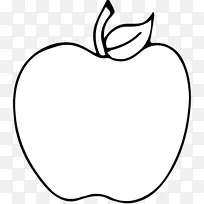 黑白苹果绘画剪贴画.苹果彩绘
