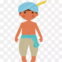 印度男孩插图-印度文字材料