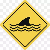 大白鲨切翅图-大白鲨脱离危险标志