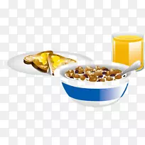 橙汁早餐谷类面包-营养早餐