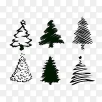 圣诞树绘图插图-创意圣诞树