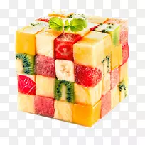 果汁沙拉热带水果立方体-创意立方体水果