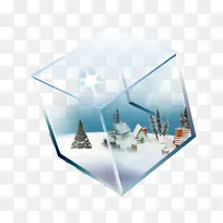 玻璃盒透明半透明立方体玻璃盒雪