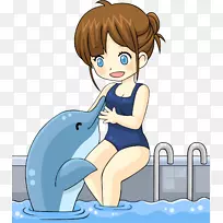 海豚插图.手绘海豚
