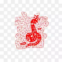 剪纸布地亚天河蛇图案-剪纸图案蛇