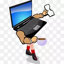 笔记本电脑专业MacBook AIR剪贴画-创意电脑人