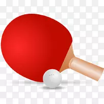 打乒乓球拍夹艺术-健康红色乒乓球