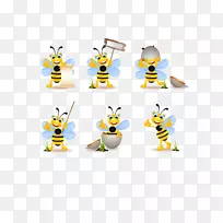 蜂群摄影-免费剪贴画-可爱的蜜蜂-材料