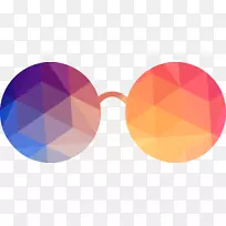 眼镜抽象计算机文件.彩色抽象几何眼镜