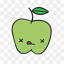 苹果剪贴画-舌创意无奈绿苹果
