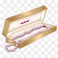 珍珠首饰项链夹艺术盒珍珠项链