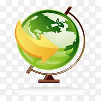 地球图标-绿色地球材料