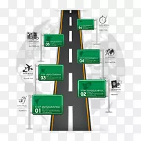道路信息图交通标志剪贴画道路分类图