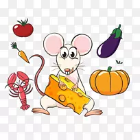 鼠标老鼠插图-小老鼠偷奶酪