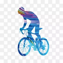 自行车运动贴纸-骑自行车的人