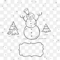 雪人画线画雪人