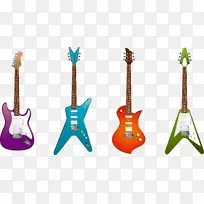 电吉他、乐器、剪辑艺术.四种不同形状的电吉他