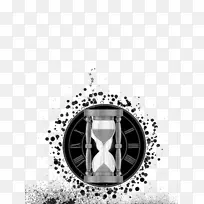 黑白时间插画-时间通行证，黑白插图