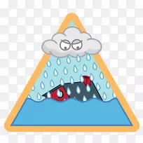 洪水画剪贴画-暴风雨淹没了房子