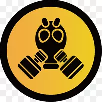 防毒面具剪贴画-请戴防毒面具
