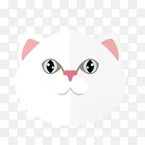 小猫胡须，家用短发猫剪贴画-白色卡通小猫脸