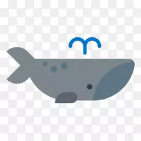 鲸鱼水生动物图标-扁鲸