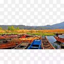 泸沽湖清水区-泸沽湖岸边木船