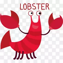 美洲驼动物园字母表科莫多龙虾猫卡通动物龙虾载体