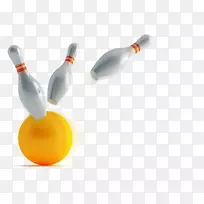 2014年亚运会保龄球十针橙色保龄球打飞三瓶